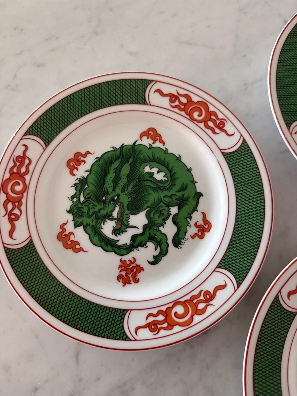 Vintage Fitz & Floyd Dragon Crest Salad Dessert Plates 7.5” Set of 3